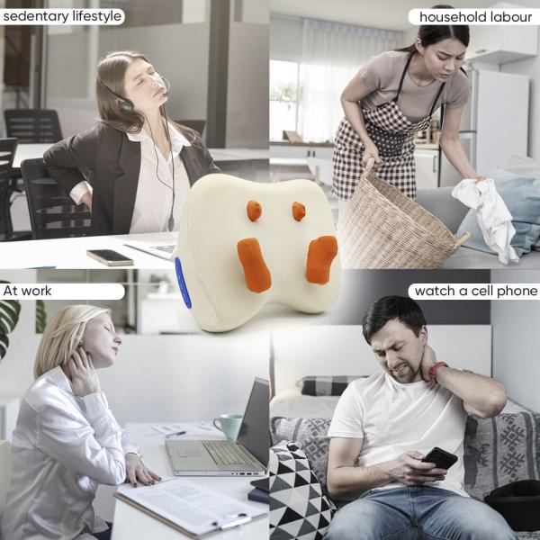 Masseur de dos et de cou Shiatsu Papillon avec chaleur, masseur d'épaules Shiatsu pour le soulagement de la douleur, pétrissage profond des tissus, soulagement de la douleur musculaire du corps, utilisation à la maison, en voiture, au bureau