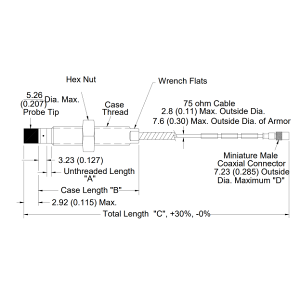Bently Nevada 330910-05-10-02-00 Proximity Probe with Narrow Side View Technology for Small-Diameter Targets and High-Temperature Operation