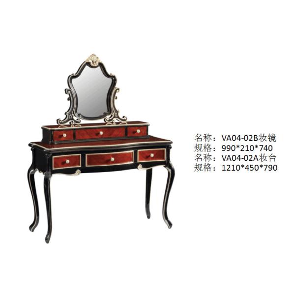 Luxury house of Villa Bedroom furniture Dresser with Mirror stand in Beech wood carving