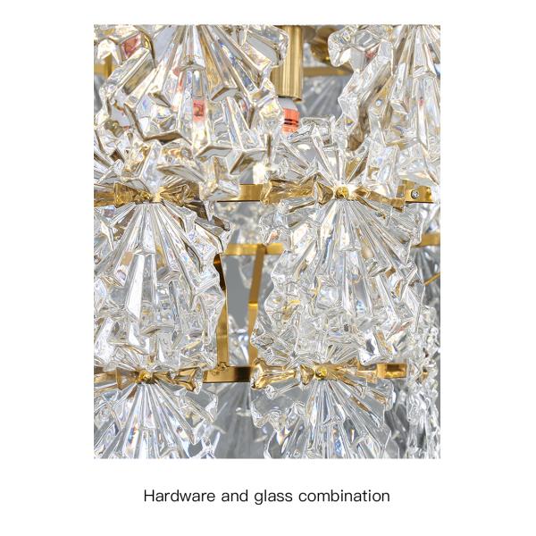 Transparent Glass Led Chandelier For Living Room Foyer Hall Luxury Ceiling Lamp Decor Kitchen leaf chandelier(WH-CY-250)