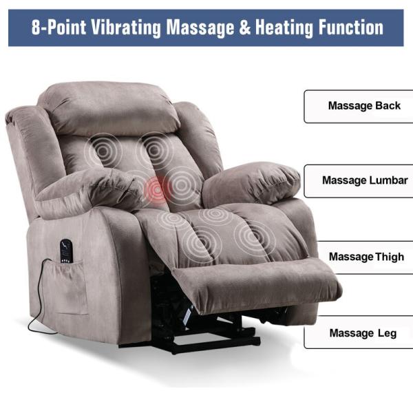 Electric Full Body Massage Elderly Reclining Chair Sofa Customized Flannelette