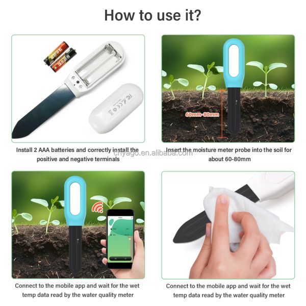 Wireless ZigBee Smart Soil Moisture Temperature Monitor for Plants App Controlled