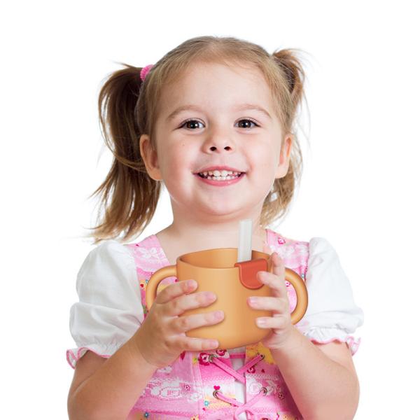 Baby Silicone Food Feeder Set PP Silicone Orange Infant Fruit Feeder 270ML Childrens Bowl