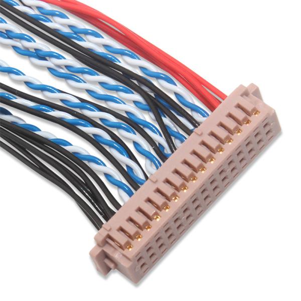 30 Pin 100mm Lvds Cable For LCD Monitor JAE FI-X30HL Hirose DF13-30DS-1.25C