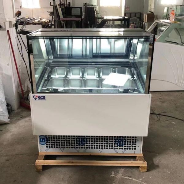 10Pans Commercial Gelato Display Freezer Hard Icecream Refrigerator