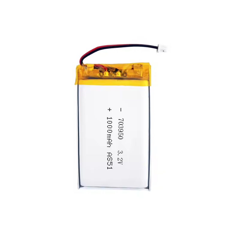 703950 1000mah 3.2v Lithium Iron Phosphate Polymer Ion Battery Pack, with Connector UPS