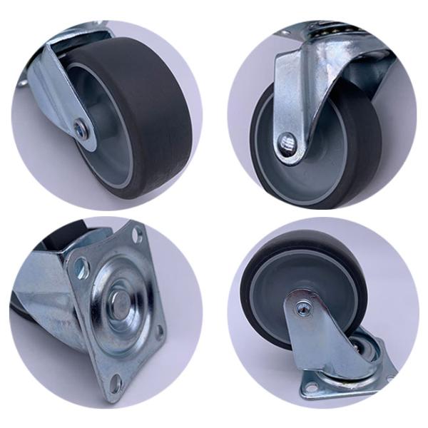 Колесо рицинуса плиты шарнирного соединения обязанности света проступи серого цвета TPR с ядром PP 3 дюйма