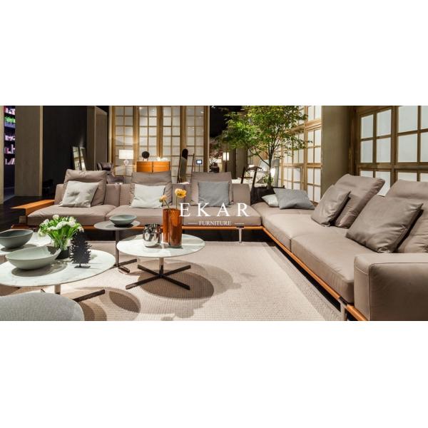 High End Modern Home Furniture Sectional L Shaped Fabric Couch Living Room Sofa