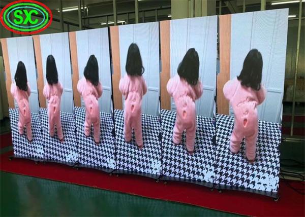 Portable Ultra-Thin Indoor P3.91 LED Poster Display With Foldable Stand COB