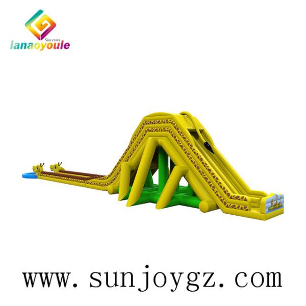 Giraffe Theme Water Slide Inflatable Cartoon Long Water Games  Park For Outdoor Activity
