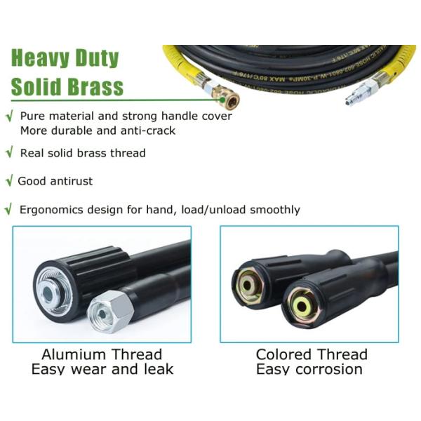High Pressure Washer Jet Hose ID 6mm 8mm Stainless Steel Flexible Hose With Cleaner