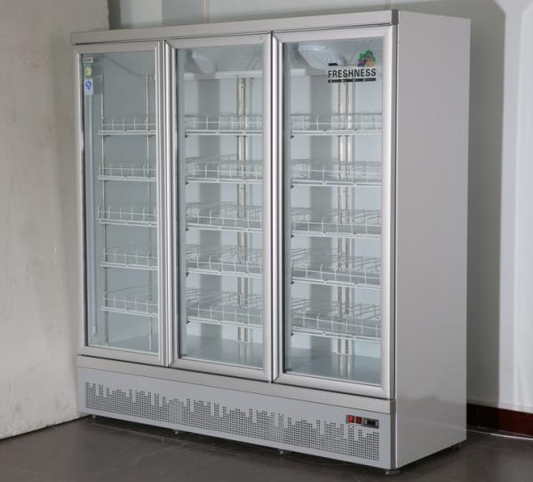Vertical air-cooled refrigerated three door glass large capacity beverage cabinet