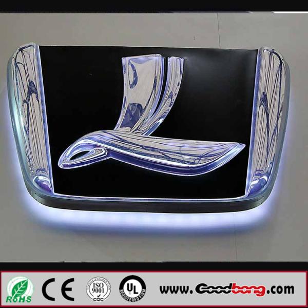 3D Outdoor Plastic Forming Chrome Electroplated Auto Light Brands Logo Names;