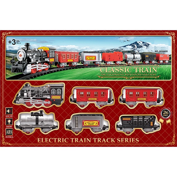 W / Sound 22 Pcs Age 3 Kids Toy Vehicles Powered By 1.5V AA Battery , Train Race Set