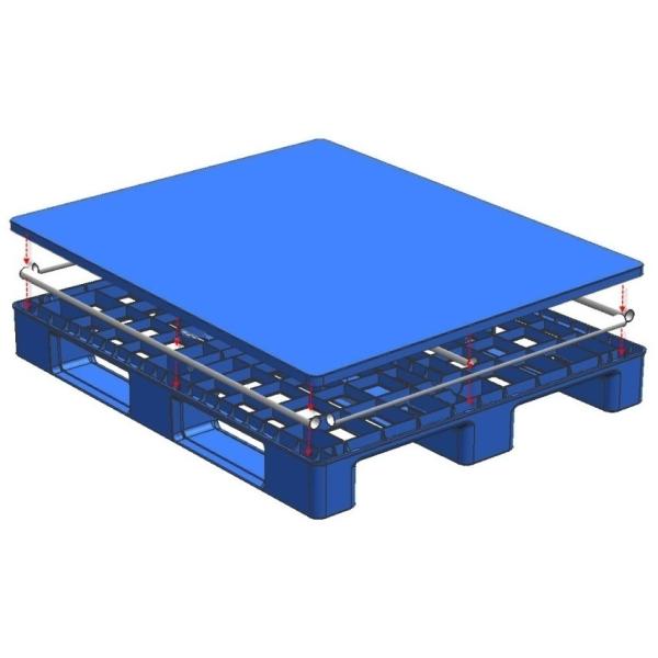 1400X1100mm steel reinforced hygienic stackingHeavy duty reusable plastic pallet for storage