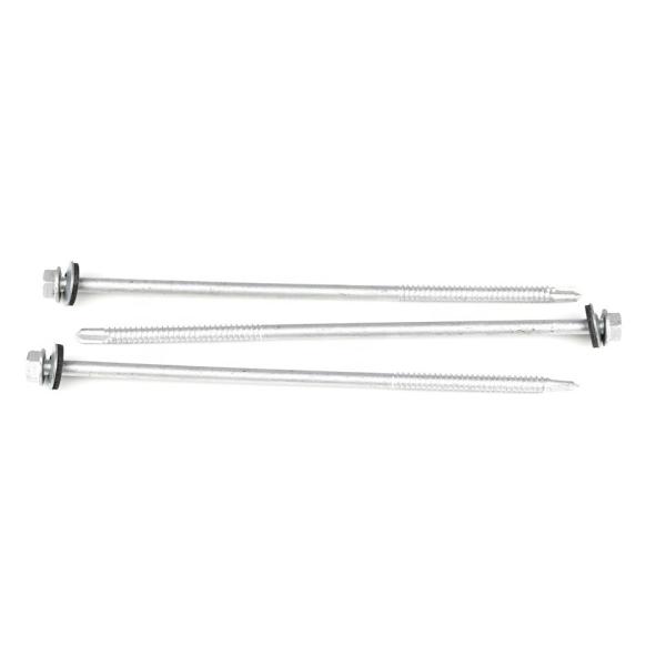 Ss410 Hex Washer Head Self Drilling Screw with EPDM Washer 6.3x180mm and Zinc Coating