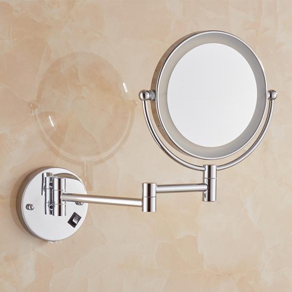 bathroom accessories Led Telescopic Mirror Double Side Mirror wall mounted folding makeup mirror