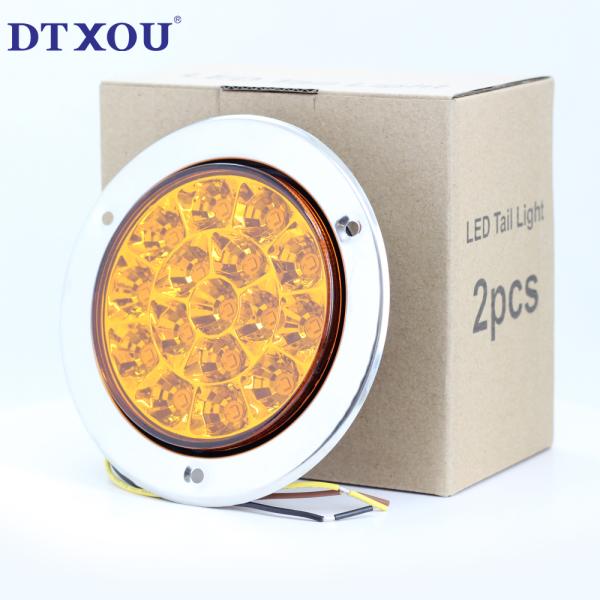 Auto Tail Lamp Truck LED Rear Tail Light Red round trailer Stop light Tail Turn signal light
