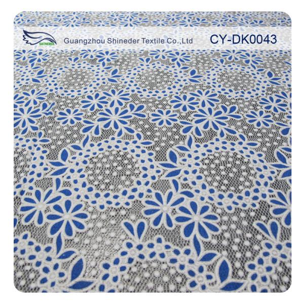 Cotton Circle Colored Polyester Burnout Allover Flower Lace Fabric For Kid Clothes