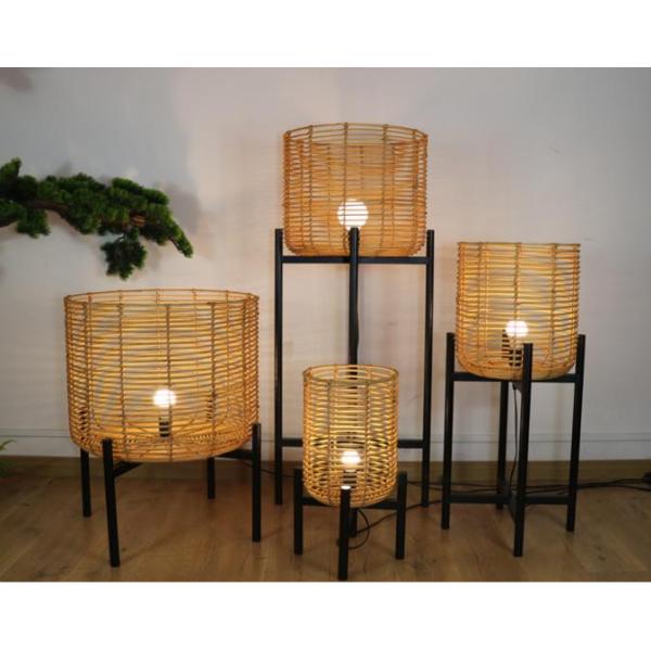 4 Legs Wicker Rattan Floor Lamps For Living Room Atmosphere