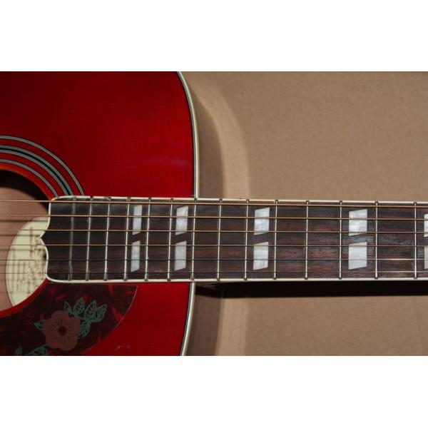 Custom Gibson 41 inch DOVE 20 frets rounded corner tobacco sunburst acoustic guitar with electric guitar's pickup