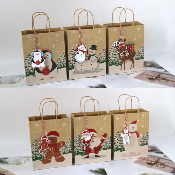 O Natal dos desenhos animados imprimiu sacos de papel que Eco Kraft ensaca 32g/Pcs