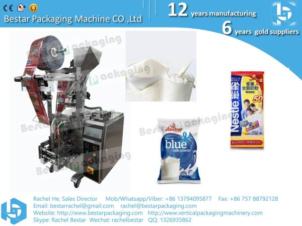 How to pack powder flour to three side sachet BSTV-160F