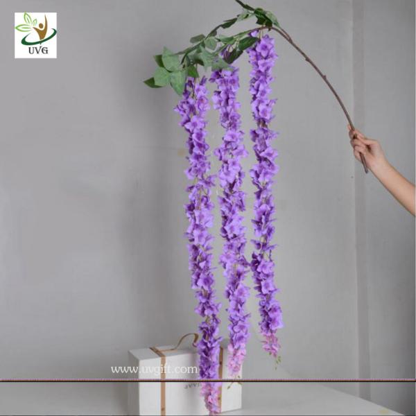 UVG Green decorative artificial flower with silk wisteria for wedding stage decoration