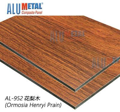 AA5005 Acp avaliado fogo cobre o revestimento composto 1220mm de alumínio decorativo 8MM da madeira do painel