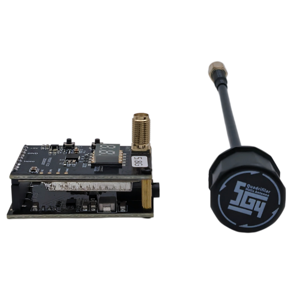 Kimpok 4.8GHz-7.2GHz High Sensitivity Analog Video Receiver Data Module, Long Range Wireless Data Module with LED Display Auto-Search