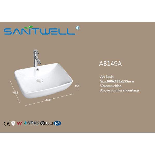 Прямоугольник над раковиной тщеты сосуда ванной комнаты таза мытья встречной верхней части керамической