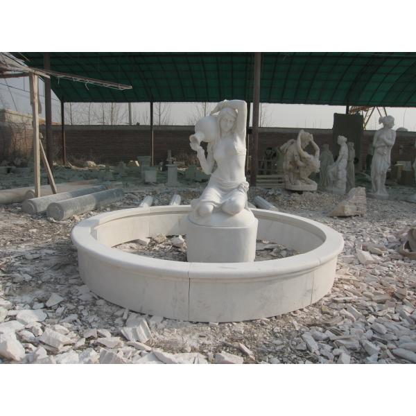3 Tier Flower Carved Stone Marble Water Standing Fountain