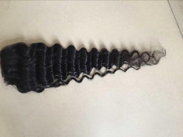 130 Density Indian Remy Hair 4*4 Deeo Wave Lace Frontal Closure Factory Price