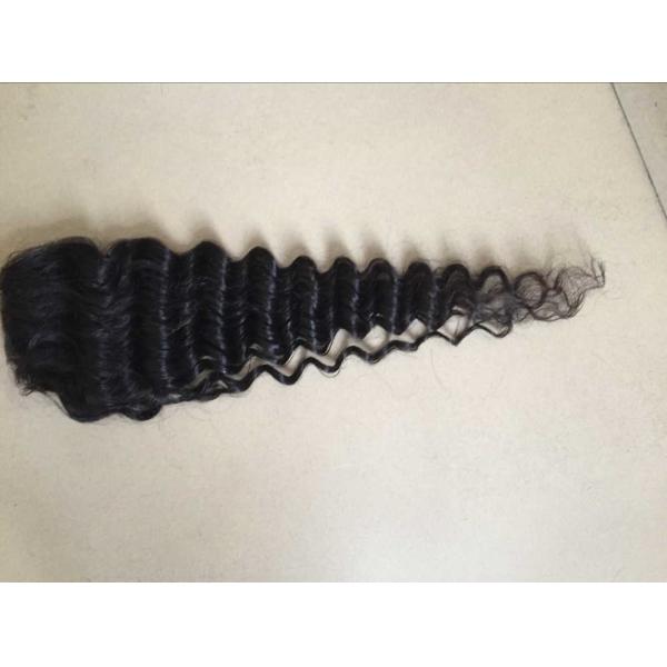 130 Density Indian Remy Hair 4*4 Deeo Wave Lace Frontal Closure Factory Price