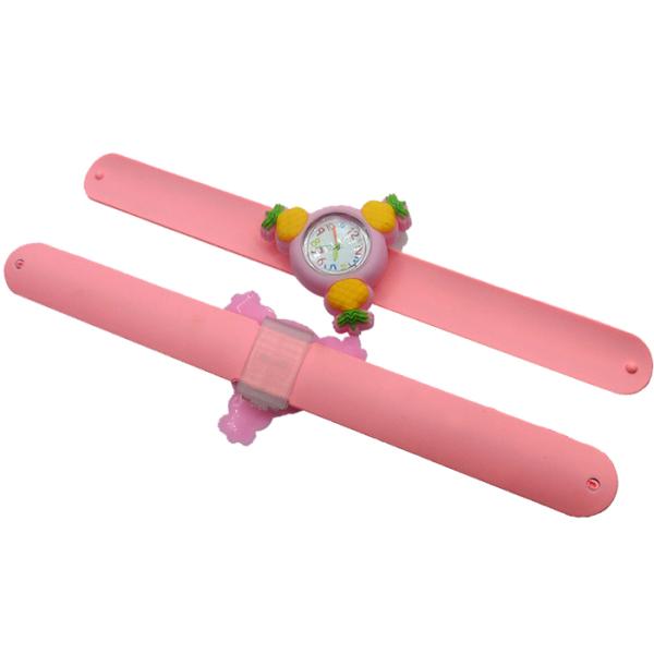 led Children's fruit spinning pineapple clap silicone watch bracelet gift custom logo cartoon clap quartz literal
