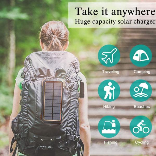 18W 20000mah Wilress Solar Power Bank Li Polymer Battery