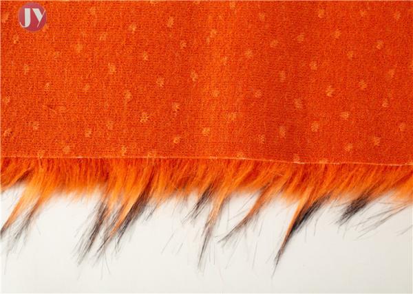 Orange Jacquard Plush Faux Fur Fabric Auto Upholstery Garment Boots Toys Hometextile