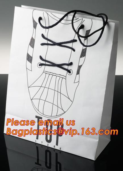 luxury paper carrier bag wholesale paper bags with handle, decorative luxury recyclable fashion paper bags with your own