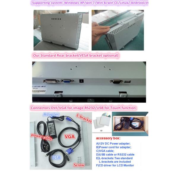 Monitor do quadro aberto do Lcd do brilho da altura, monitor do toque do quadro aberto de 15 polegadas antiofuscante