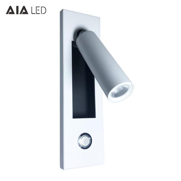 Contemporary embedded mounted Gold Brushed led wall lamps 3W led wall light led reading bedside wall light