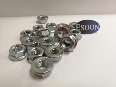 M10-1.0 Class 8 Hex Nut with Serrated Flange Zinc Plate Coarse Thread DIN6923/ISO4161