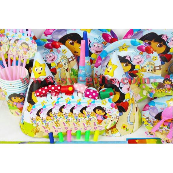 Kids girls Birthday Party Decoration carton Set Dora Theme Party Supplies Baby Birthday Party celebration