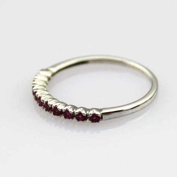 Women Jewelry Sterling Silver Pave Created Emerald Band Ring (FR0164)