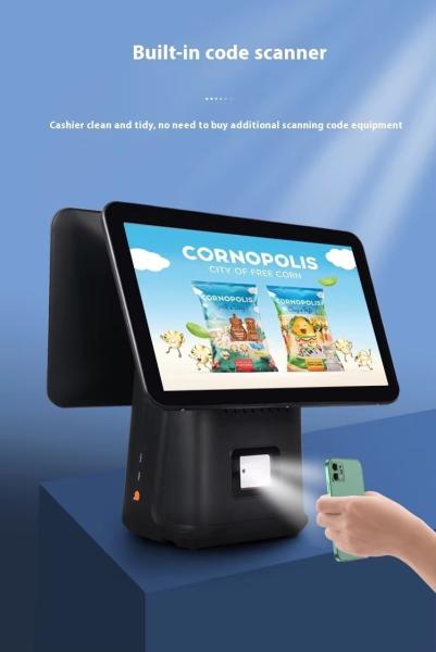 小売レストランの請求機 15.6インチ デュアルスクリーン POS システム Windows オペレーティングシステムと Android POS