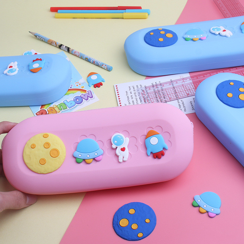 DIY Силиконовый карандаш Капсула большой милый карандаш для мальчиков девочек Рождественские подарки школьные принадлежности для детей Подарок держатель ручки