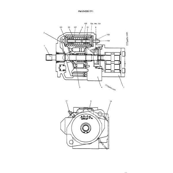 New Holland E27 E27SR E27B E27BSR EH27.B E27.2SR Main Hydraulic Pump PM10V00017F1 AP2D12 for Mini Excavator Parts
