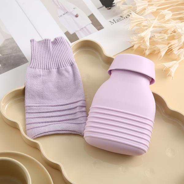 Mini sac de bouteille d'eau chaude pour le chaud et le froid Compresse avec couvercle chauffage au micro-ondes Silicone doux pour les bébés enfants soulagement de la douleur
