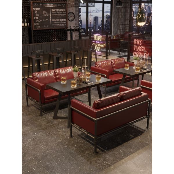 Industrial Style Metal Bar Sofa Booth Table Milk Tea Shop Barbecue Shop Cafe Chair