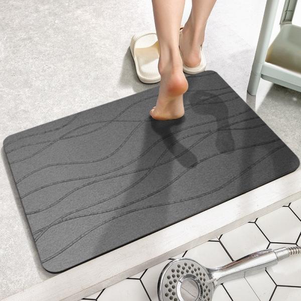 Design Anti-Slip Diatom Bath Stone Mat para banheiro Cinza/Custom Design Style CLASSIC