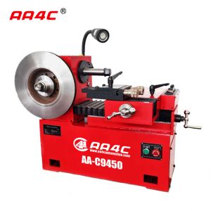 Torno de tambor/disco de freno AA4C AA-C9450 de 450 mm con velocidades infinitamente variables. Alimentación y desalimentación automáticas con doble cuchilla